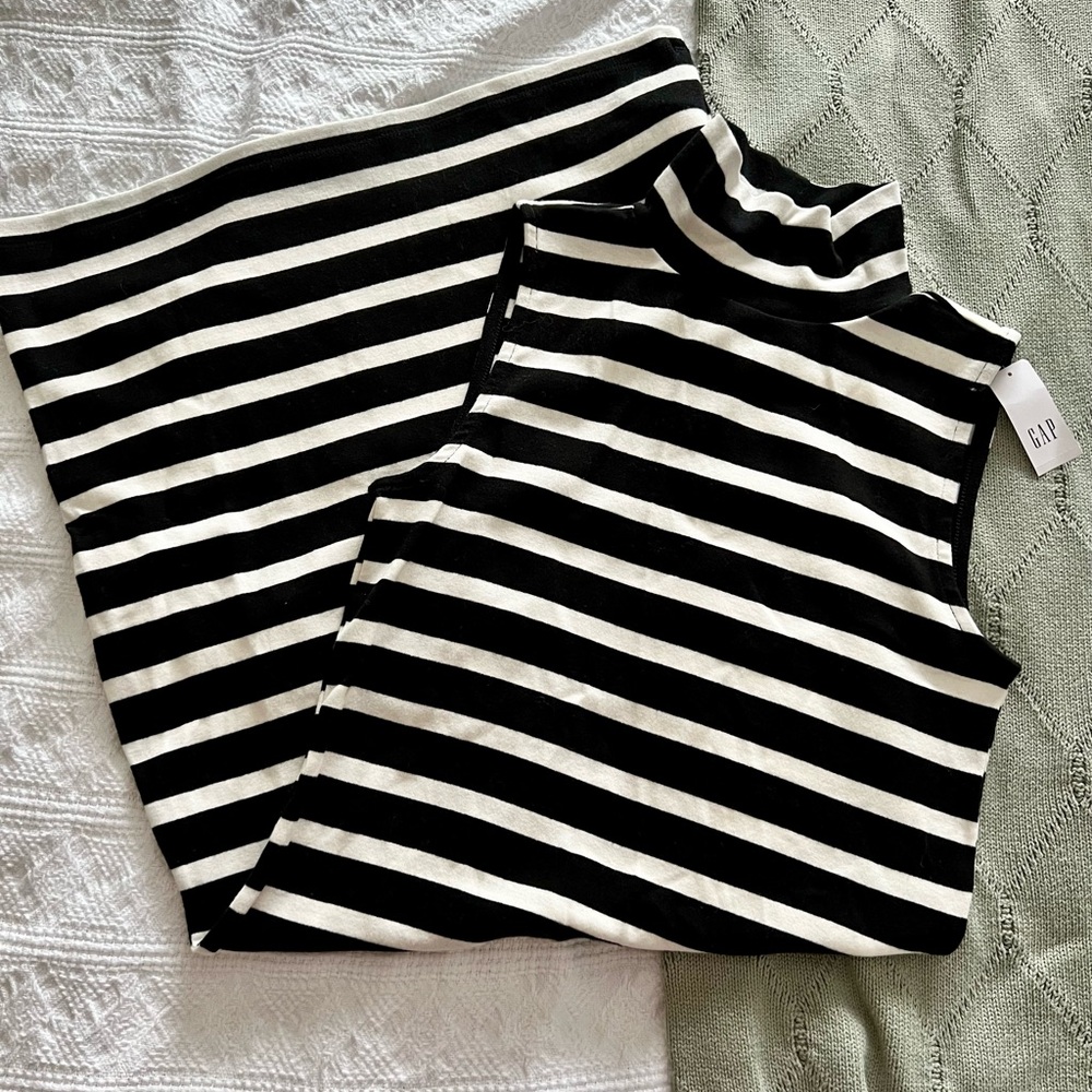 Gap Mockneck Striped Mini Dress NWT